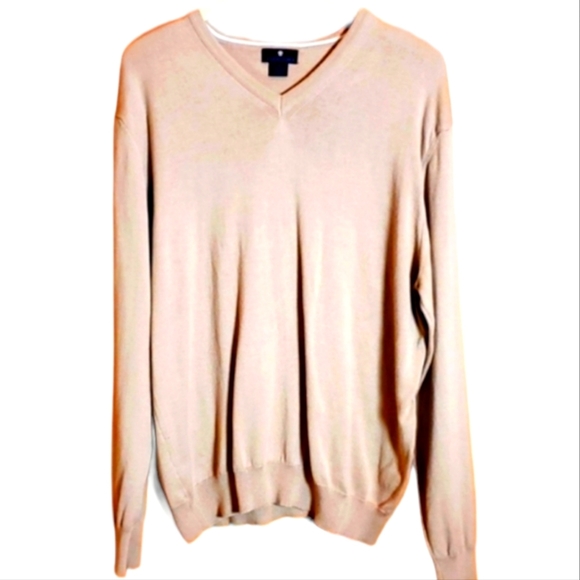 TOSCANO L BEIGE V-NECK LONGSLEEVE SWEATER - Picture 1 of 4